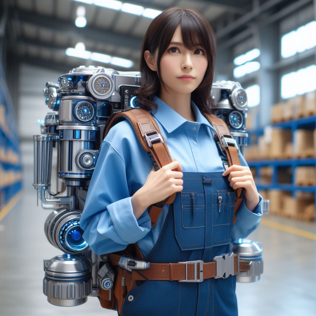 Asian Woman Blue Collar JetPack